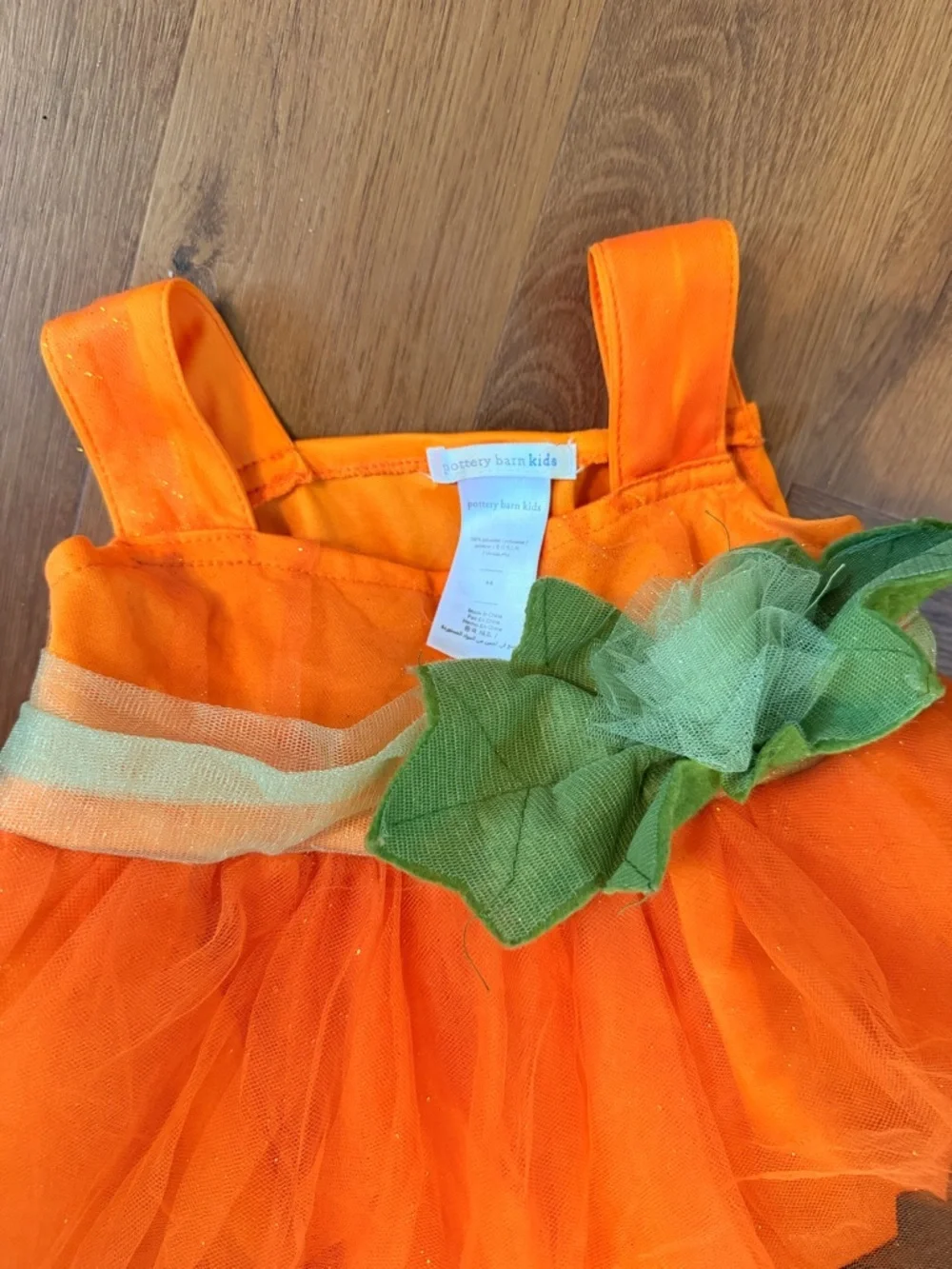 Pottery Barn Kids Pumpkin Halloween Costume Dress Size 4-6 Jack-O’-Lantern Tulle